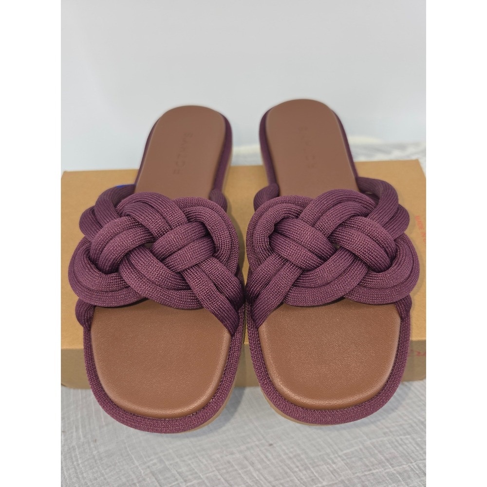 Rothys The Knot Slide Sandals Sangria Purple Knotted Slip On Shoes Womens 8